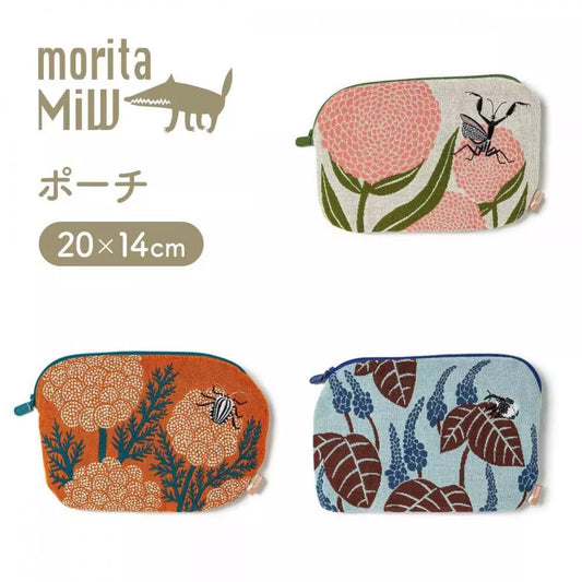 moritaMiW 花與蟲主題|小扁袋與手巾組