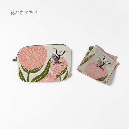 moritaMiW 花與蟲主題｜小扁袋與手巾組