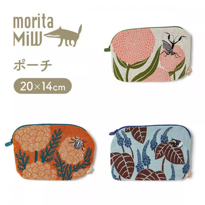 moritaMiW 花與蟲主題｜小扁袋與手巾組